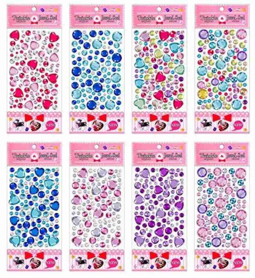 IVLWE [8 Sheets] Kids Gems Stickers Intellectual DIY Crafts Stickers  Non-Toxic Prime Acrylic Rhinestone Sticker Gems Jewels St - [8 Sheets] Kids Gems  Stickers Intellectual DIY Crafts Stickers Non-Toxic Prime Acrylic Rhinestone
