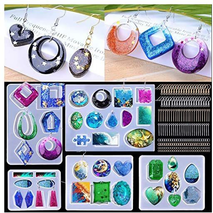BBita 195pcs Earring Resin MoldsSilicone Earring Molds Epoxy Resin