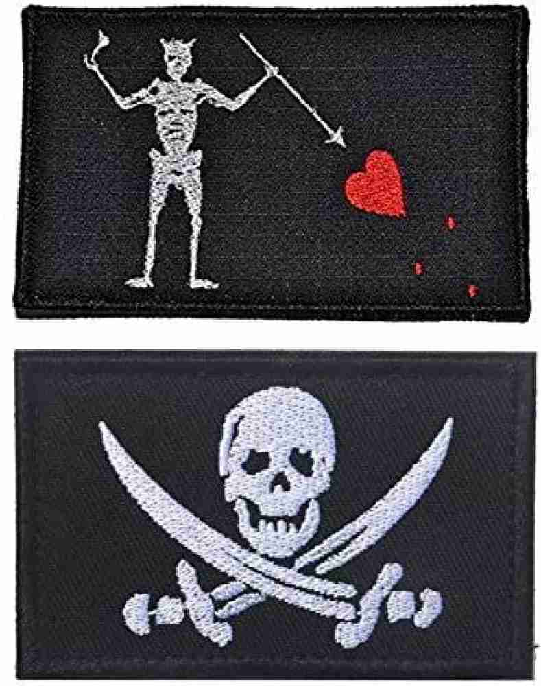 Pirate Edward Embroidery Patches Liberty or Death Skull Badge Ouch Pouch  Personalized Hook Loop Strip Patch for Outdoor Gear DIY