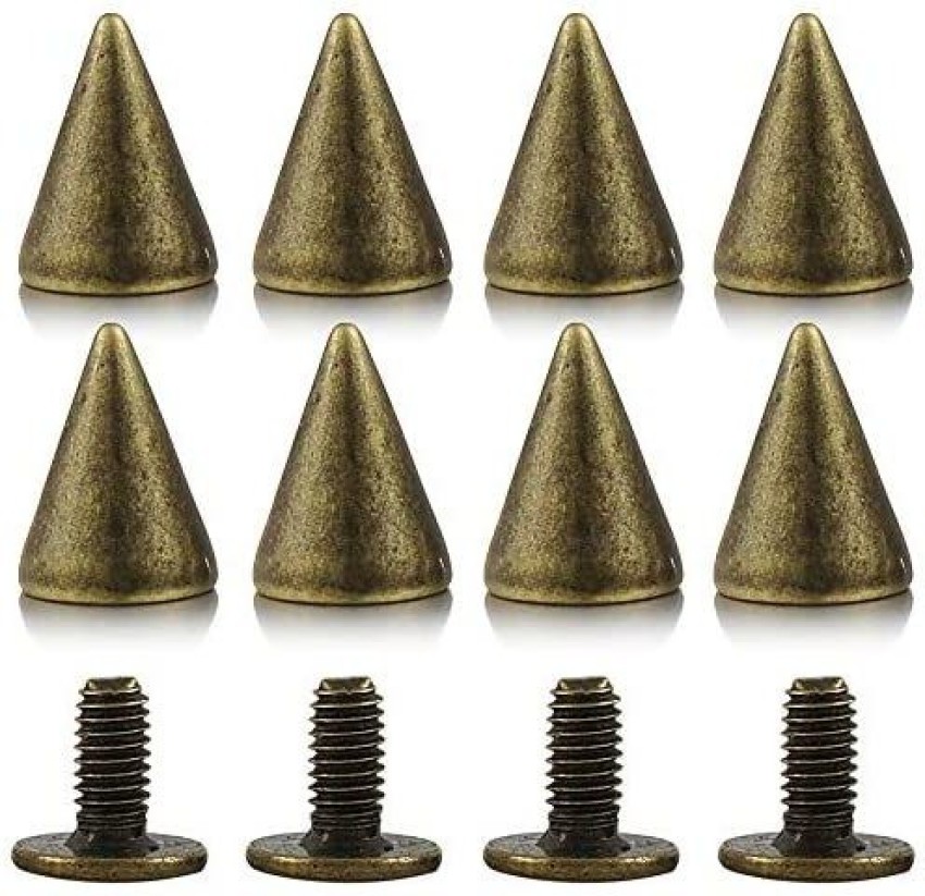 YORANYO 100 Sets 9.5MM Bronze Spikes and Studs Metal Bullet Cone Spikes  Screw Back Leather Craft Rapid Rivet Screws Punk Studs a - 100 Sets 9.5MM  Bronze Spikes and Studs Metal Bullet