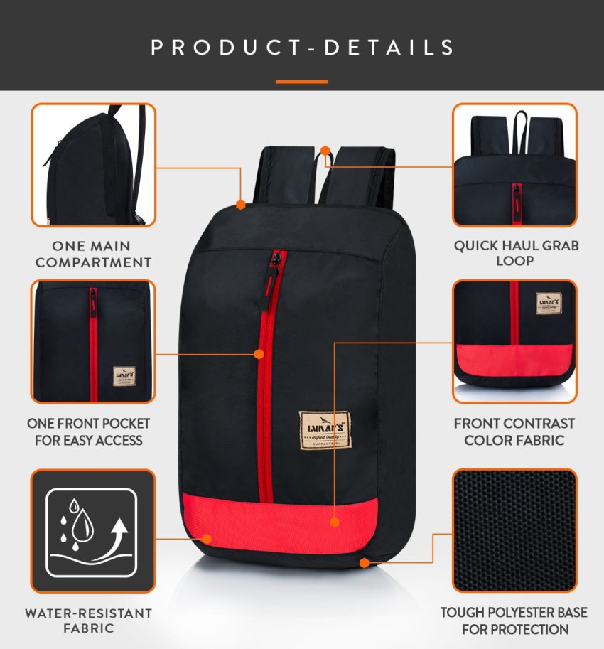 Lunar Small Bag for Daily Use - 1 Compartment Mini Backpack 12 L Backpack  Black1 - Price in India