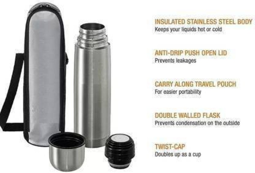 Up To 61% Off on Flat Water Bottle Flask Silic