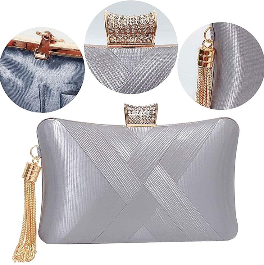 Toobacraft Party Silver Clutch Silver Price in India Flipkart