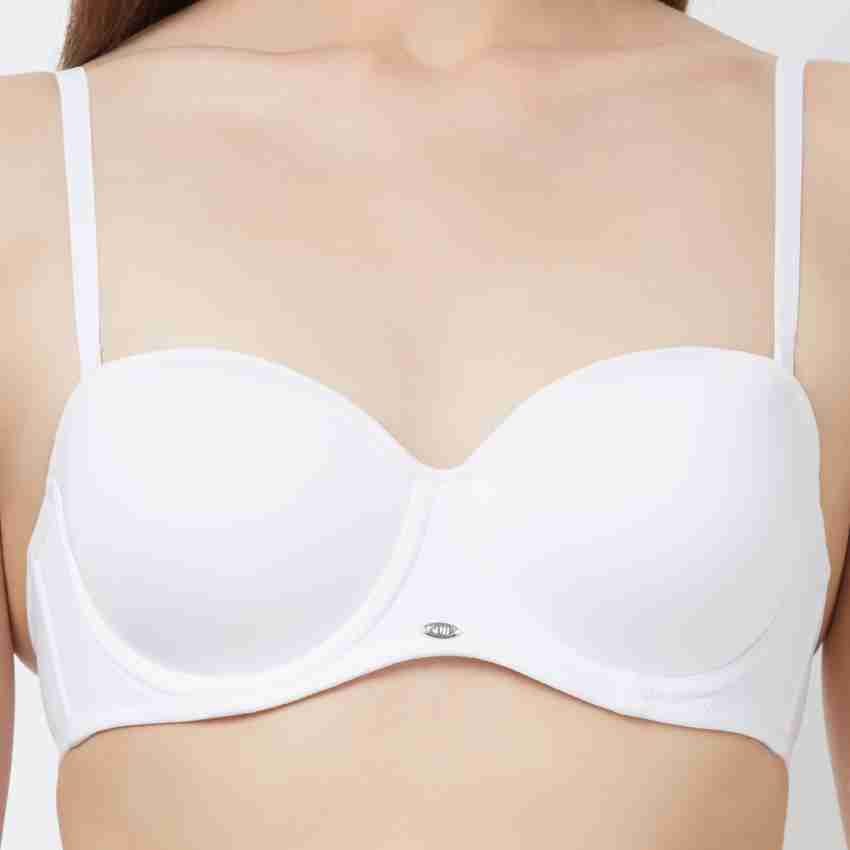 Buy Soie Women's Semi/Medium Coverage, Padded, Wired, Balconnette Multiway  Bra(Size- 36D, Beige) at