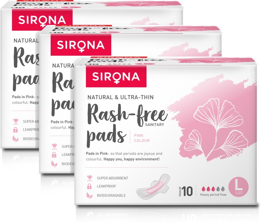 Sirona Cottony Soft Rash Free Sanitary Pads - Pack of 20