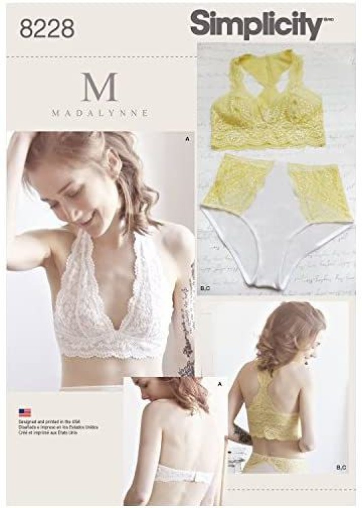 Simplicity Pattern 8228 Misses' Soft Cup Bras And Panties By Madalynne, Size  32A - 42Dd / Xs-Xl - Pattern 8228 Misses' Soft Cup Bras And Panties By  Madalynne, Size 32A - 42Dd /