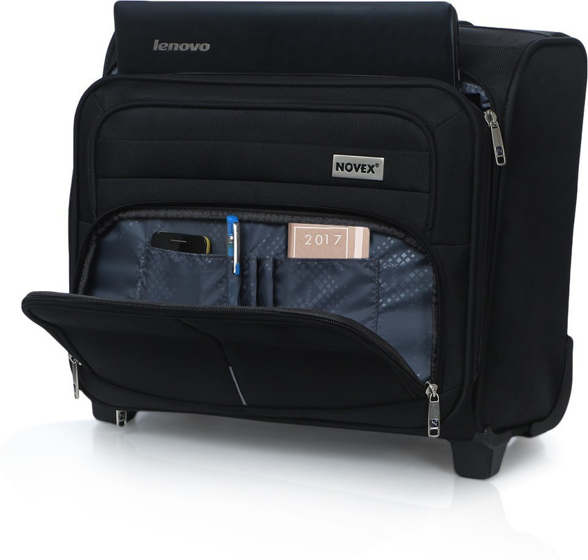 NOVEX 15.6 Laptop Overnighter Cabin Suitcase 2 Wheels 16 inch Black Price in India Flipkart