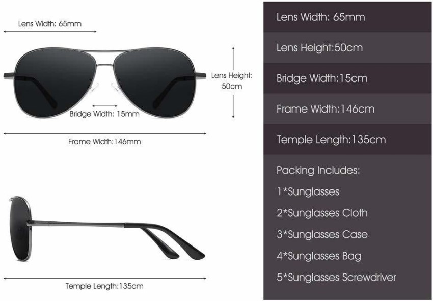 Wildfire Men Polarized Sunglasses UV Protection Aviator Goggle