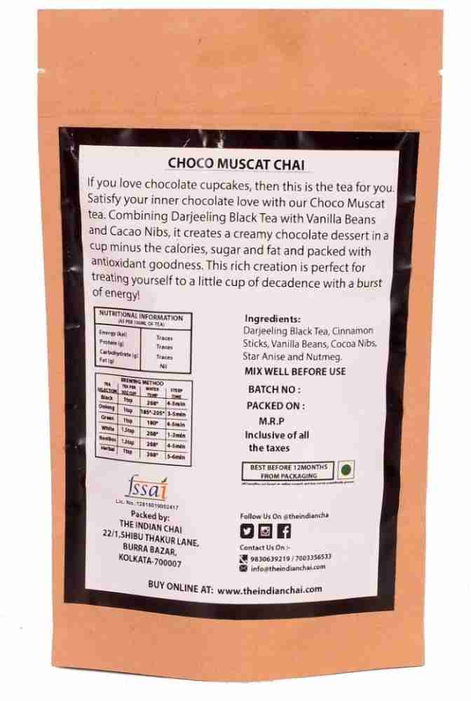 The Indian Chai Choco Muscat Chai Chocolate Tea Blend Vacuum Pack Price in  India - Buy The Indian Chai Choco Muscat Chai Chocolate Tea Blend Vacuum  Pack online at
