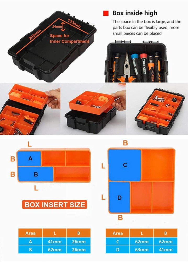 JAKEMY Multifunctional Plastic Storage Mini Tool Box Organizer for