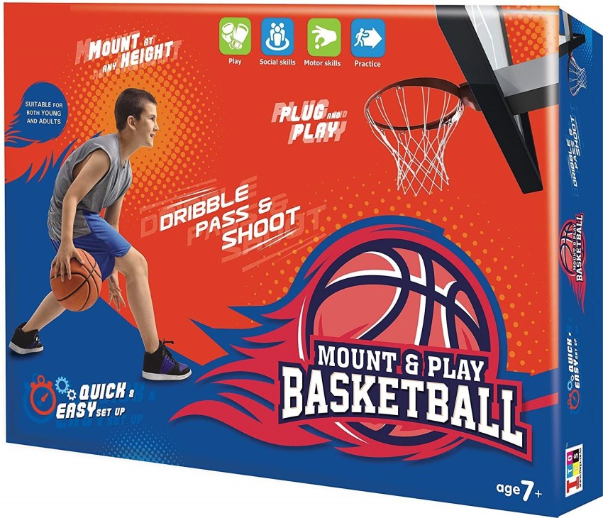 HALO NATION Mount Basketball for Kids , Mount and Play Basket Ball kit for  Kids Playing Indoor Outdoor Wall Hanging Basketball Net Board Sports Toy  Game for Kids Mount Basket ball (Mini