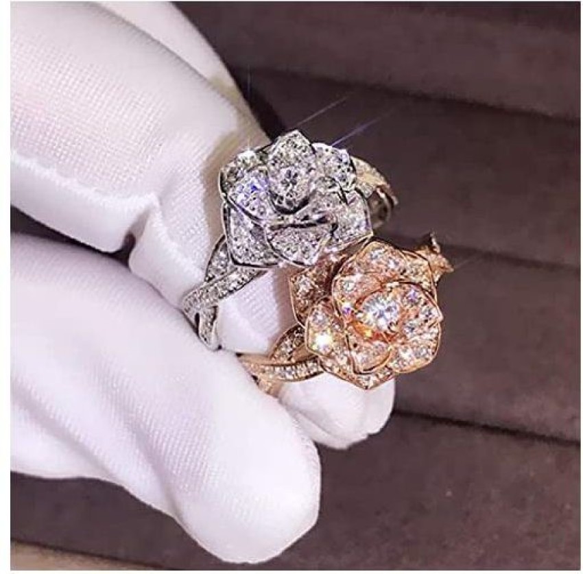 Rose gold simulated on sale diamond ring