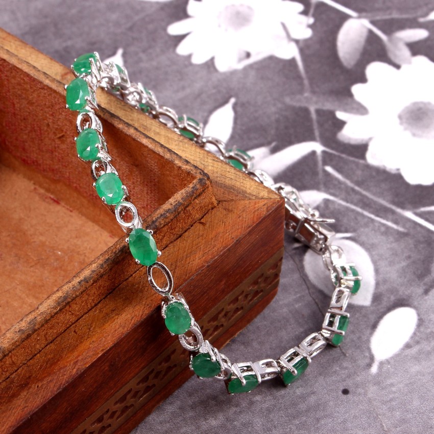 Green Emerald Rhodium Over Sterling Silver Tennis Bracelet 850ctw   DOCY923  JTVcom