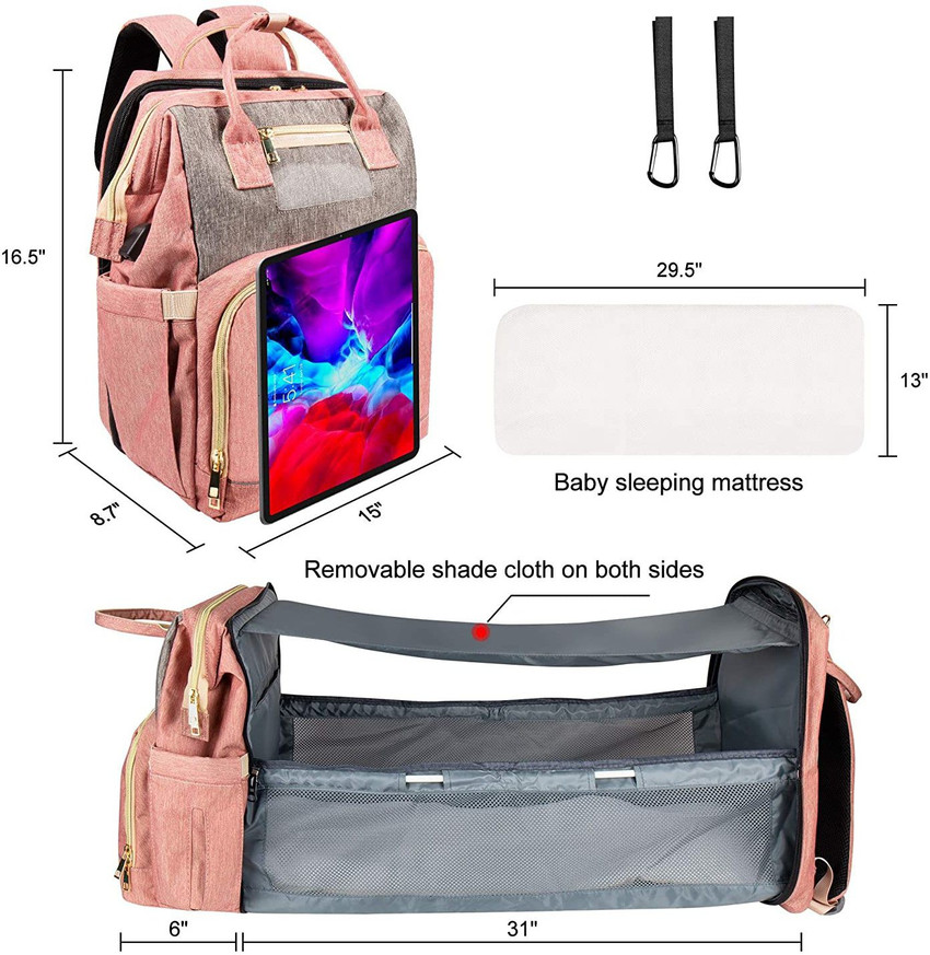 HomeCloud Diaper Bag Portable Baby Bed Mommy Bag with Bassinet