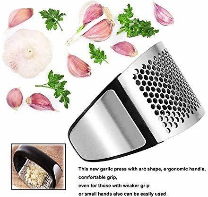 Stainless Steel Garlic Press Crusher Mincer Chopper Squeezer With Ergonomic  Hand Grip