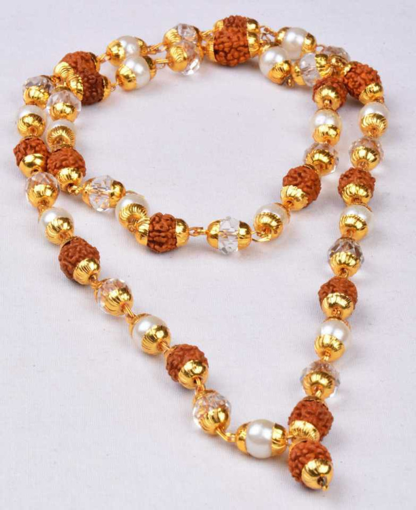 Sphatik mala with gold deals