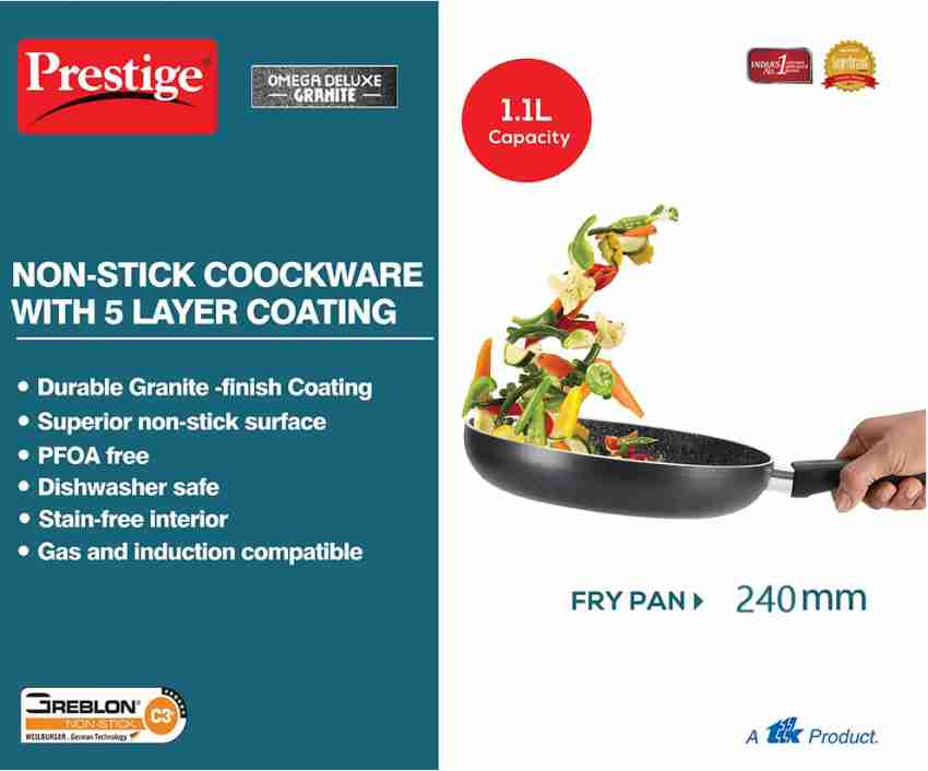 Prestige Frying Pan Non Stick Induction Eco Friendly Cookware - Large Size,  20cm