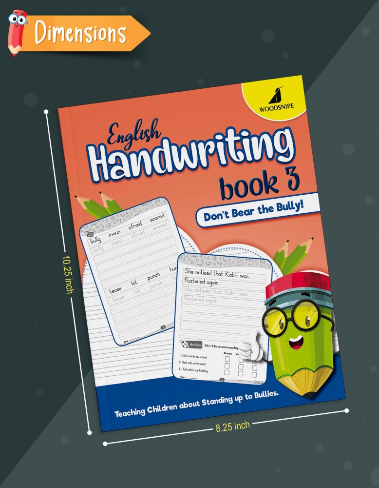 English Handwriting Practice, Normal Font, English Writing Book 3 - Don't  Bear The Bully Story Writing For Kids, Develop Social Awareness Skills In  Children