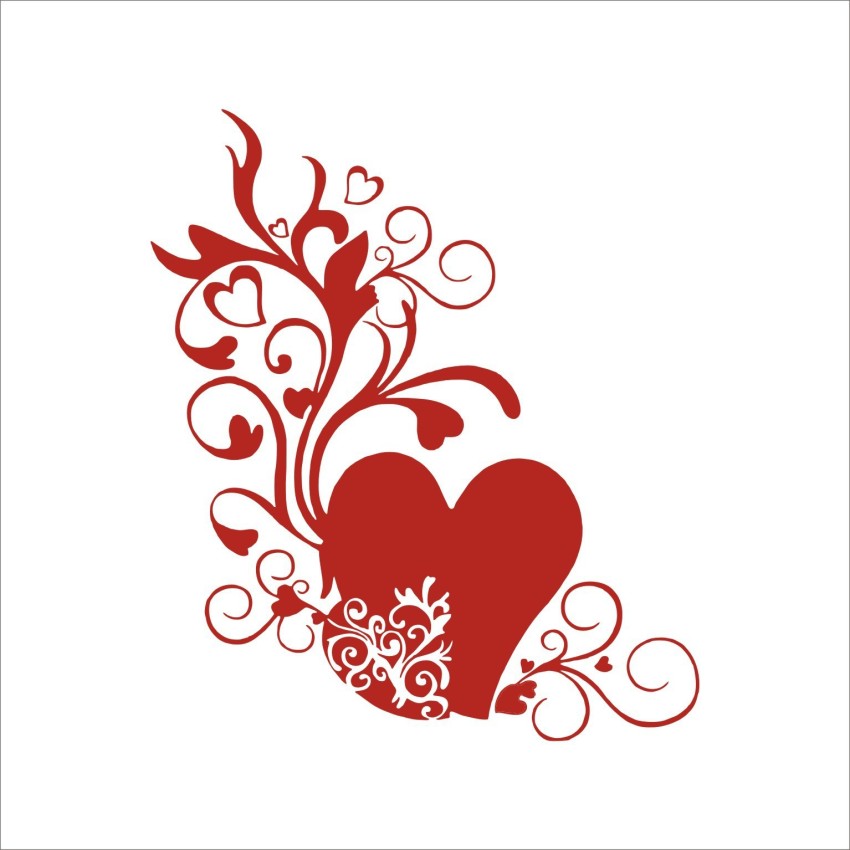 sp decals 78 cm Love red heart multicolor wall sticker : 78 Cm X 79 Cm Self  Adhesive Sticker Price in India - Buy sp decals 78 cm Love red heart  multicolor