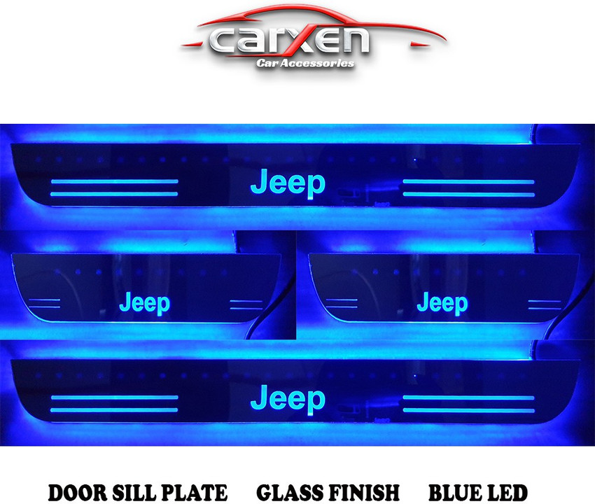 carxen Car Door Foot Step Led Sill Scuff Plate With Mirror Finish