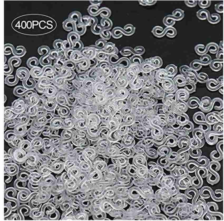 Rolybag 400Pieces Clear S Clips Rubber Band Loom Band S Clips Plastic  Connectors Supplement kit for Loom Bracelets and DIY Brace - 400Pieces  Clear S Clips Rubber Band Loom Band S Clips