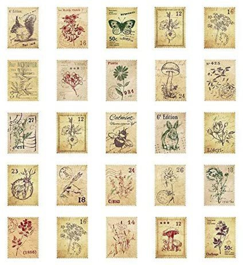 WSERE 225 Pieces Vintage Sticker Decorative Stamp Stickers for Scrapbook  Envelopes Journal Diary Planner - 225 Pieces Vintage Sticker Decorative  Stamp Stickers for Scrapbook Envelopes Journal Diary Planner . shop for  WSERE