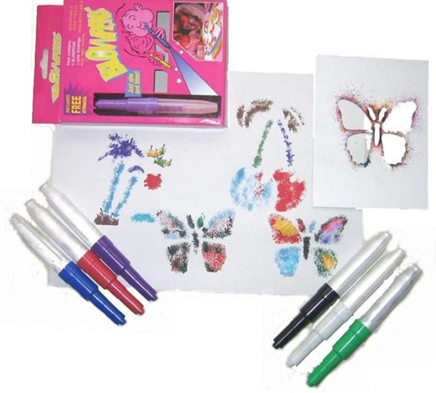 Kids Blow Pens Blow Drawing Pens Blow Colouring Pens Kids Airbrush