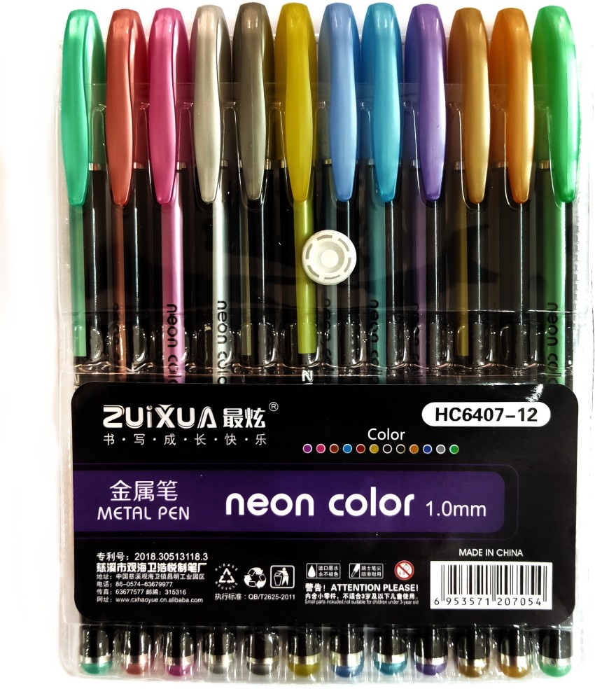 Levin neon Gel Pens Set 12 Color Gel Pens,pastel pen, Neon Pens Set Good  Gift For Coloring Kids Sketching Painting Drawing (pastel neon pen) Gel Pen  - Buy Levin neon Gel Pens
