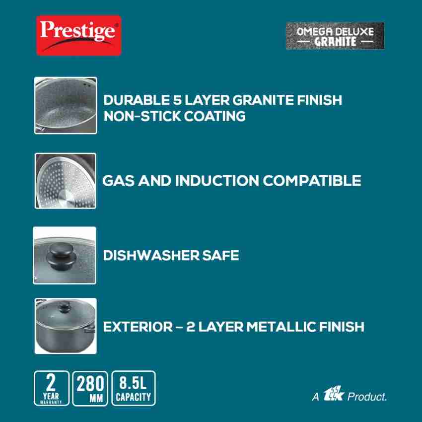 Prestige Omega Deluxe Granite Fry Pan with lid 280 mm - Chotidukaan