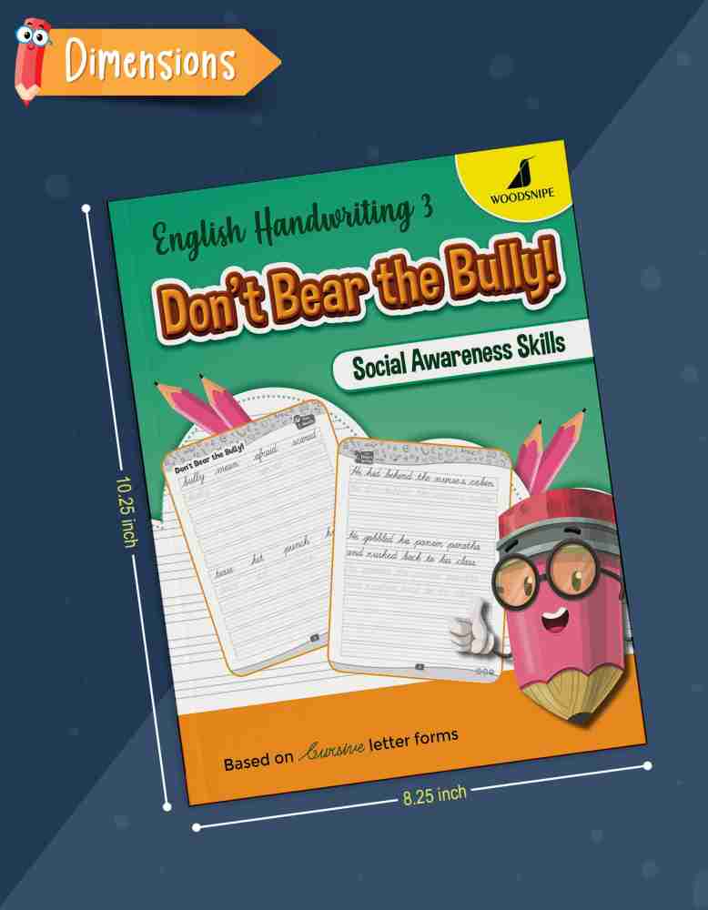 English Handwriting Practice, Normal Font, English Writing Book 3 - Don't  Bear The Bully Story Writing For Kids, Develop Social Awareness Skills In  Children