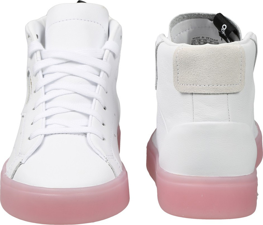 Adidas sleek mid white pink top