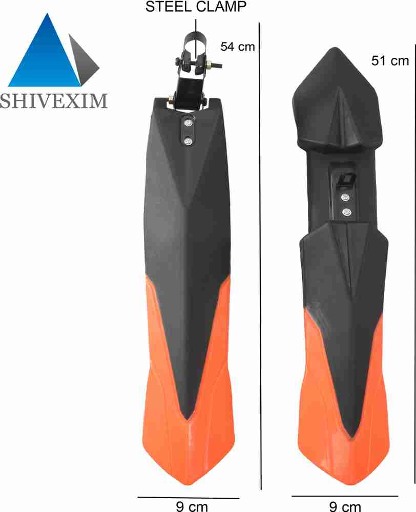 SHIVEXIM Bicycle Dual Tone Front Rear Mudguard Black Orange