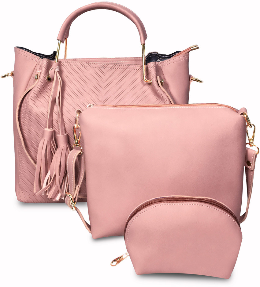 Pink leather handbags online on sale