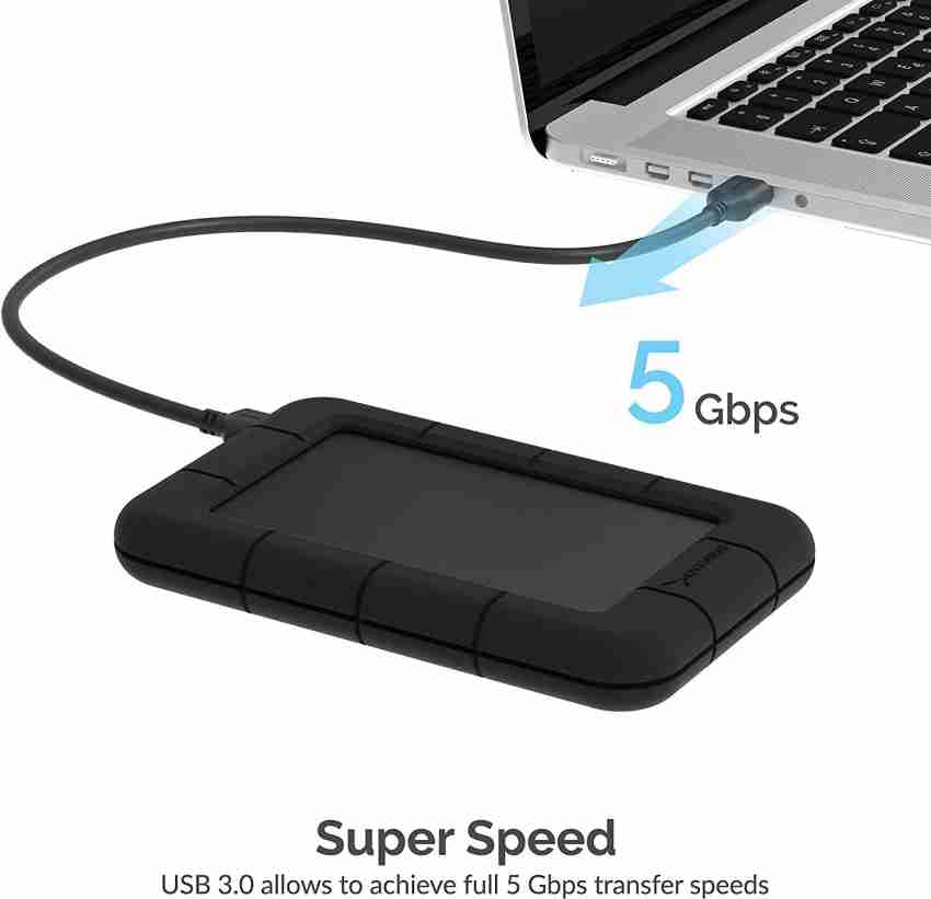 USB 3.0 HDD SSD SATA External Portable Superspeed Aluminum 2.5