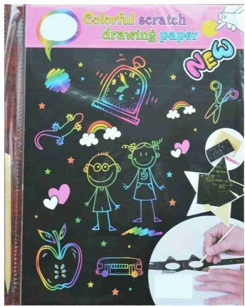 Rainbow Holographic Scratch Art Paper Mini Notes Gifts Idea for