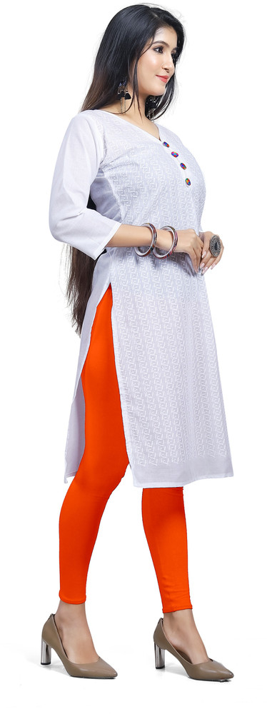 Kurti with orange leggings hot sale