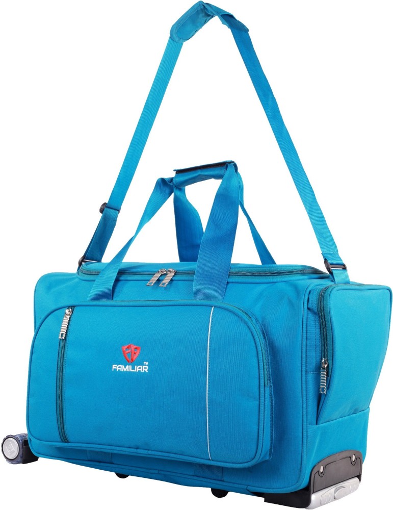 familiar 22 inch/55 cm (Expandable) Small Check - in luggage travel Duffel  With Wheels (Strolley) SKY-BLUE - Price in India