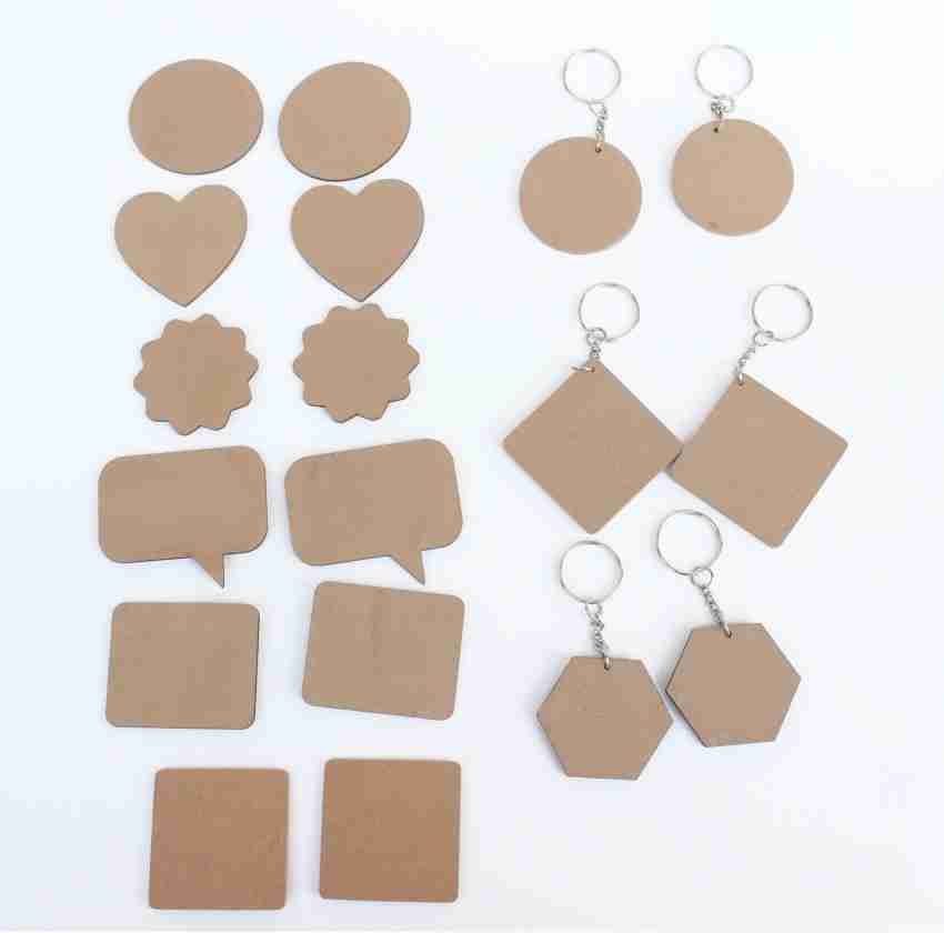 Ivei DIY MDF Magnets & Keyrings Mixed Craft Bag Wood Sheet Craft - Set of  12 Plain Blank MDF Magnets & 6 keyrings for Painting Wooden Sheet Craft,  Decoupage, Resin Art Work