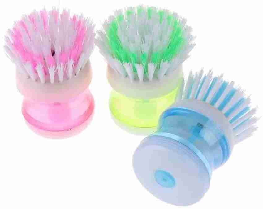 1pc Pink Cleaning Brush With Built-in Soap Dispenser, Multi-purpose Brush  For Dish, Pot And Sink