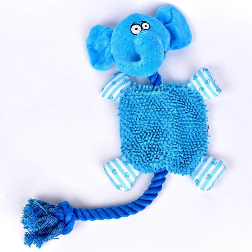 Blue elephant dog toy with squeaker sale