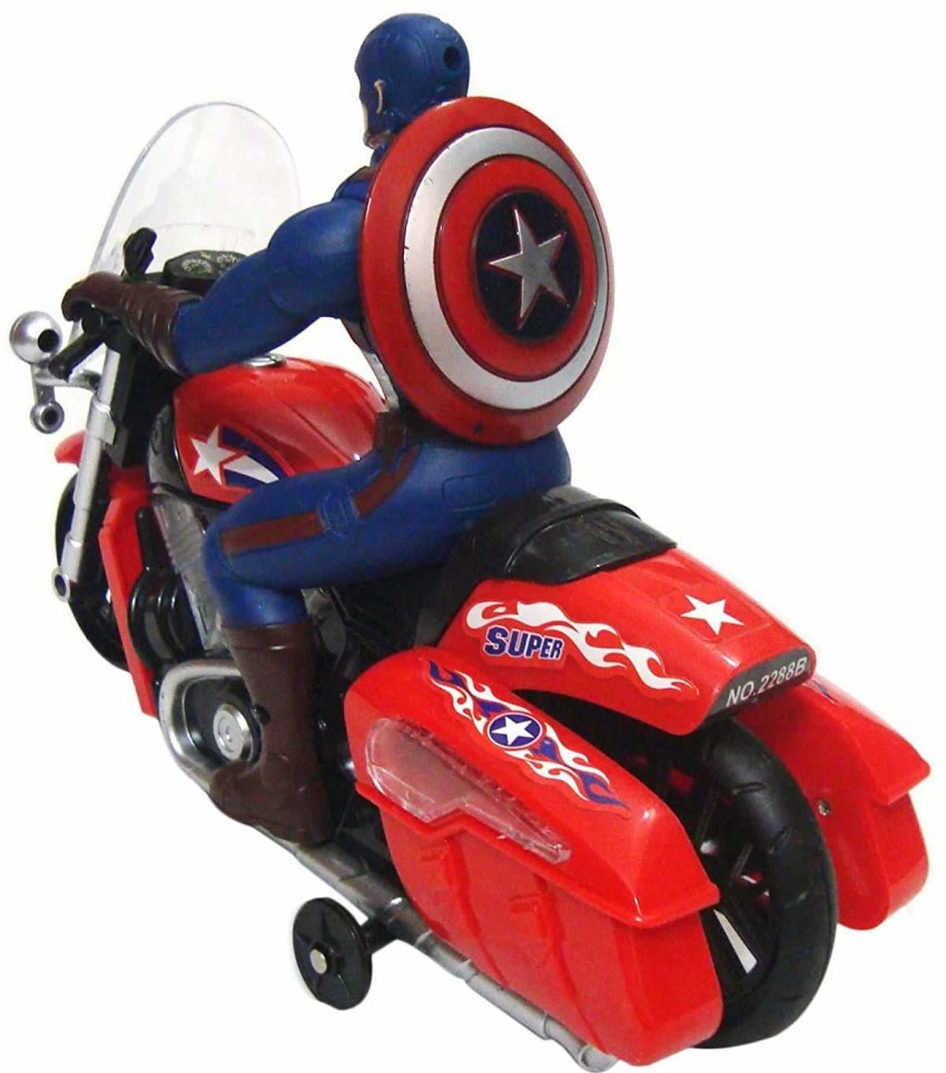 Humaira Avengers Ironman Spiderman Pressure Ride Press and Go Friction  Scooter Toy (Pack of 2)