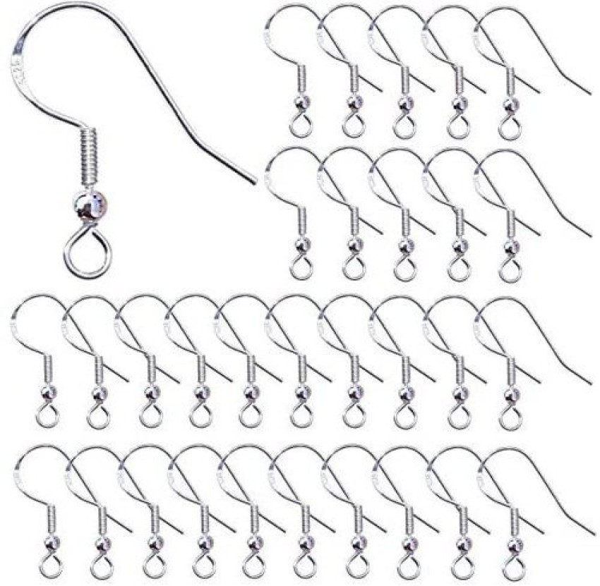 925 Silver Ear Hooks, Fish Hook Ear Wires, 300pcs Low Allergenicity Earring  Making Kit With Jump Rings And Transparent Rubber Stopper