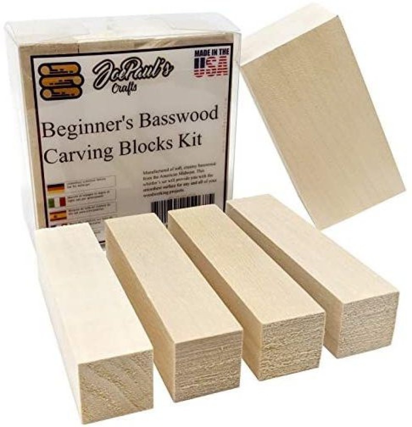 JoePaul's Crafts Basswood Beginner's Premium Carving Blocks Kit Best Wood  Carving Kit for Kids Prefer Soft Wood Block Sizes Included Made - Basswood  Beginner's Premium Carving Blocks Kit Best Wood Carving Kit