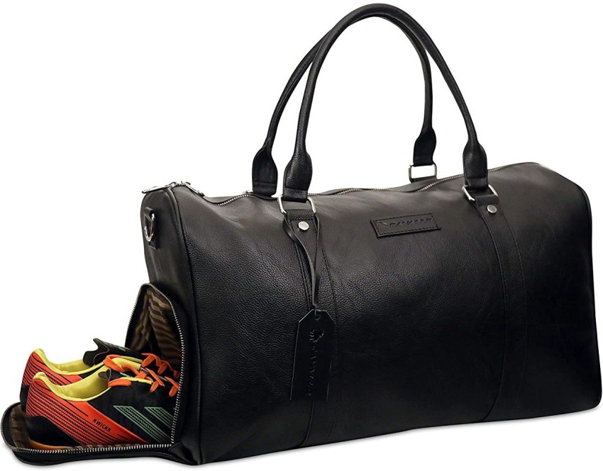 Luxurious Artificial Leather Duffel Bag with Shoe Compartment –  Leatherworldonline.net