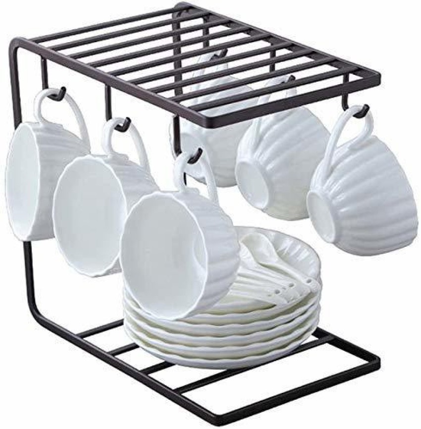 Kitchen Cupboard Hanging Hooks Cup Organizer Shelf Dish Mug Hanger