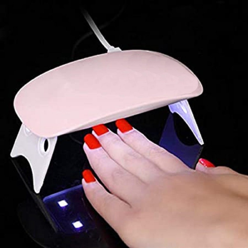 RBGIIT Automatic Hand Sensor nail Art Tools 6W UV LED Lamp Nail Dryer  Machine Set With UV Light For Gel Nails Instruments 6W LED UV Nail Polish  Dryer Curing Lamp Light Portable