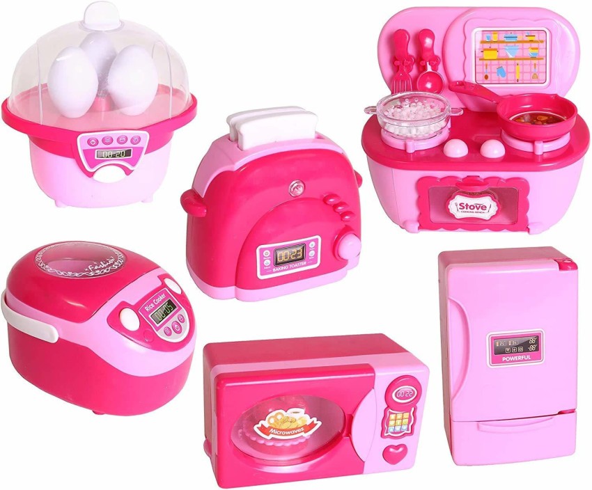 Toy Kitchen Appliances for Kids with Play Food, Workable Toy