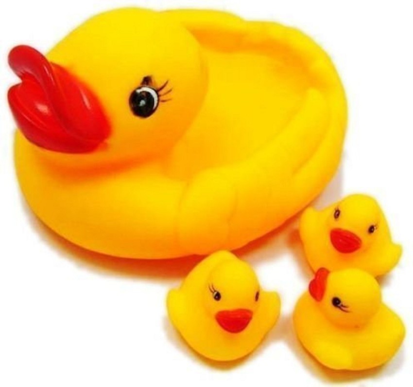 vworld Amazing Duck Family Bathing Rubber Toys For Baby 4 Set
