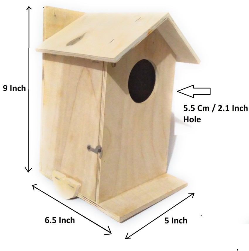 Gray Bunny Bluebird House Solid Wood Birdhouse Weatherproof Bird House Designed for Easy Cleaning Secure Latch Air Vents Fledgling Grooves