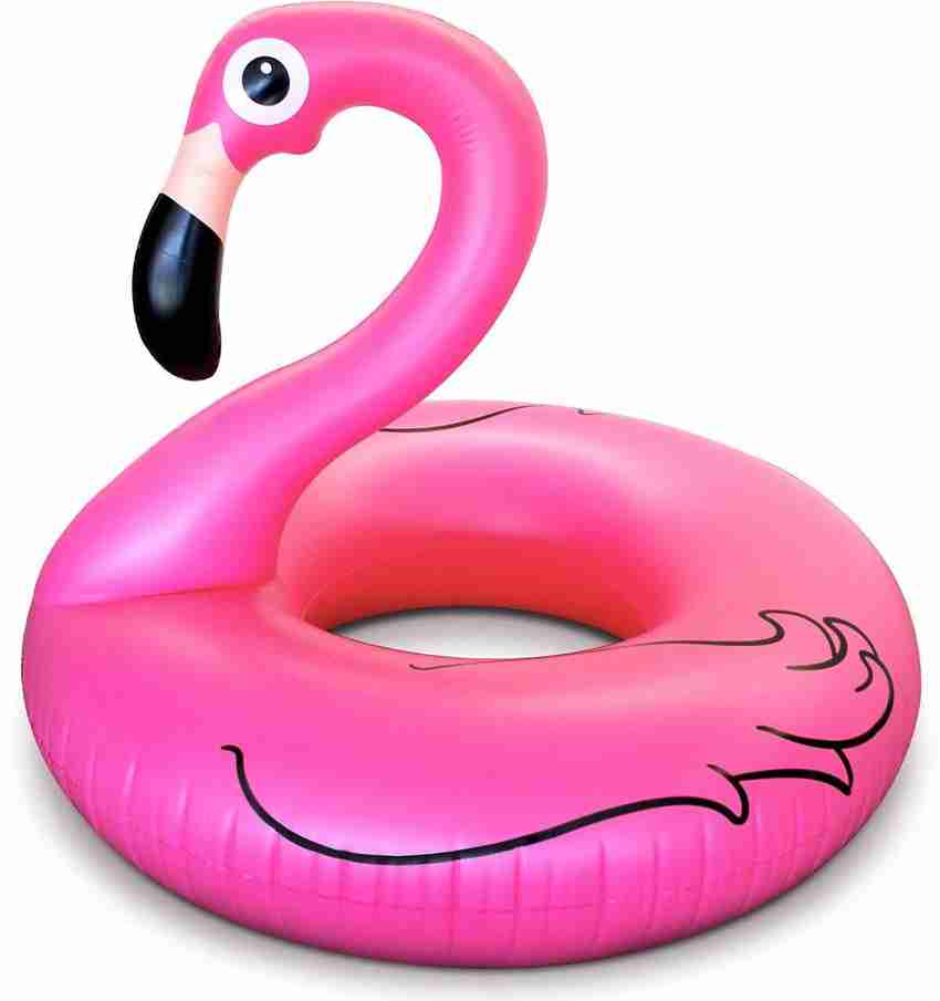IRIS Pink Flamingo Pool Float Inflates to Over 4ft. Wide Funny